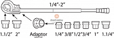 Диапазон применения клуппа ручного Super-Ego 600 Set Professional 3/8"-1/2"-3/4"-1"-1 1/4"-1 1/2"-2" NPT