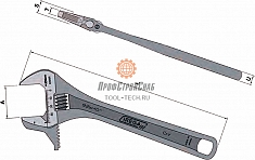 Размеры разводного ключа с реверсивной губкой Irega 92WR-12"