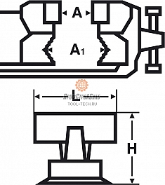 Размеры тисков слесарных настольных с наковальней Virax 105 мм