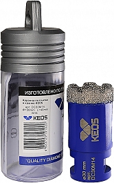 Упаковка коронок алмазных по керамограниту Keos Professional Vacuum Brazed M14 30 мм